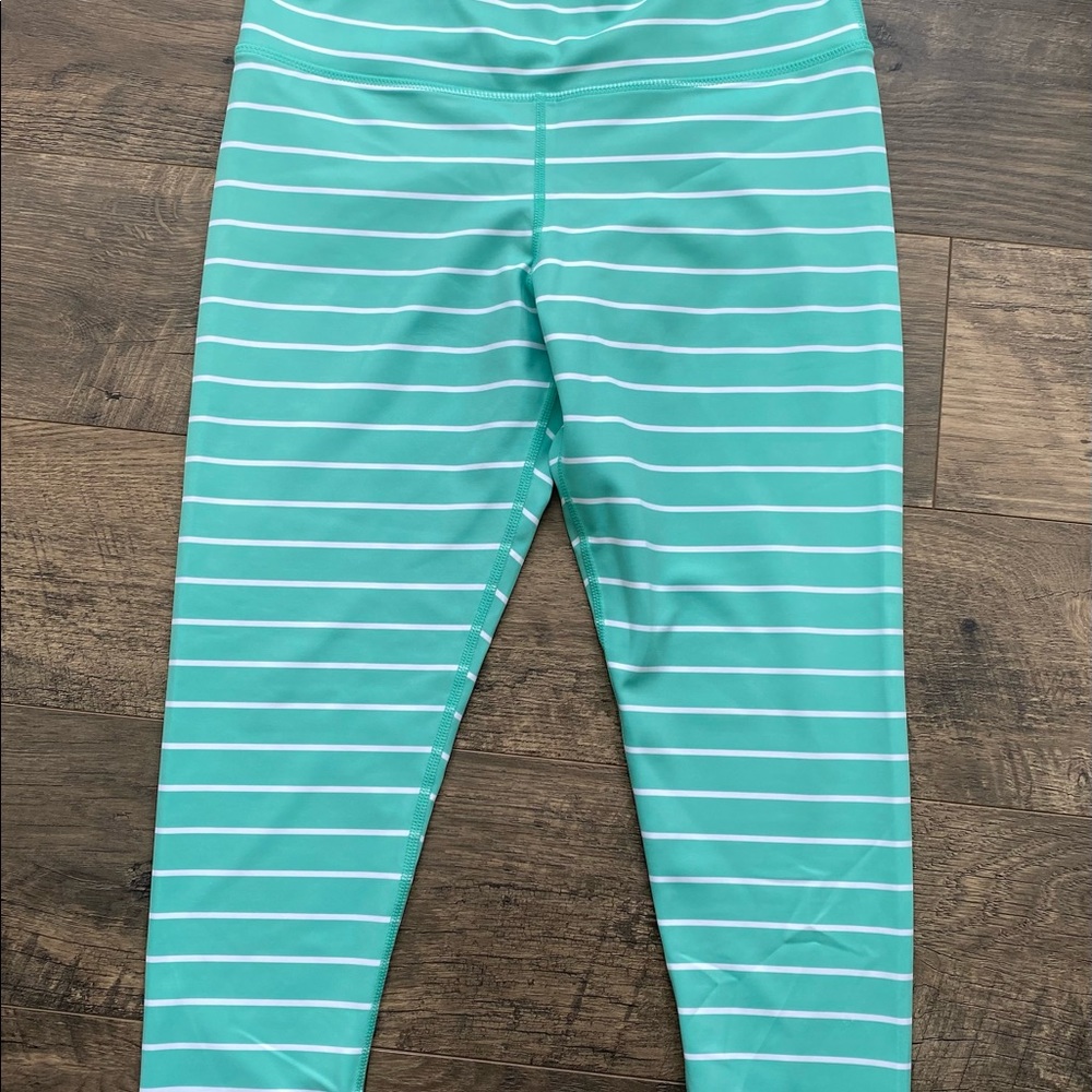 Kiava Women’s Teal Stripe Leggings - Picture 3 of 3